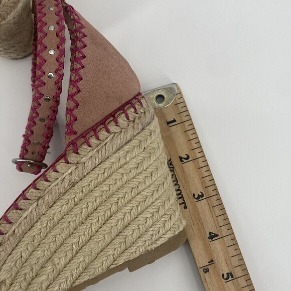 Adrienne Vittadini Womens Size 9.5 Charming Espadrille Wedge Sandals Dusty Pink - Picture 10 of 11
